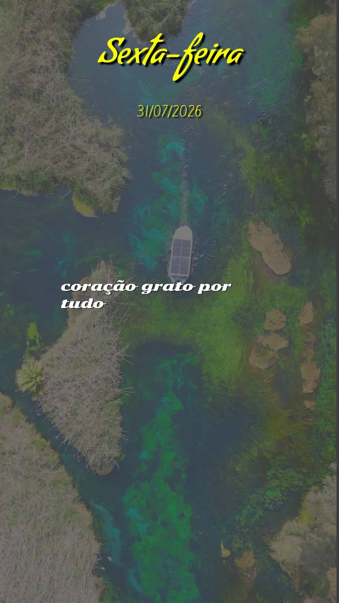 Deus, hoje é sexta-feira, meu pai, dia trinta e um de Julho de dois mil e vinte e seis, e antes que o dia comece eu paro para te dizer: bom dia, Senhor,...