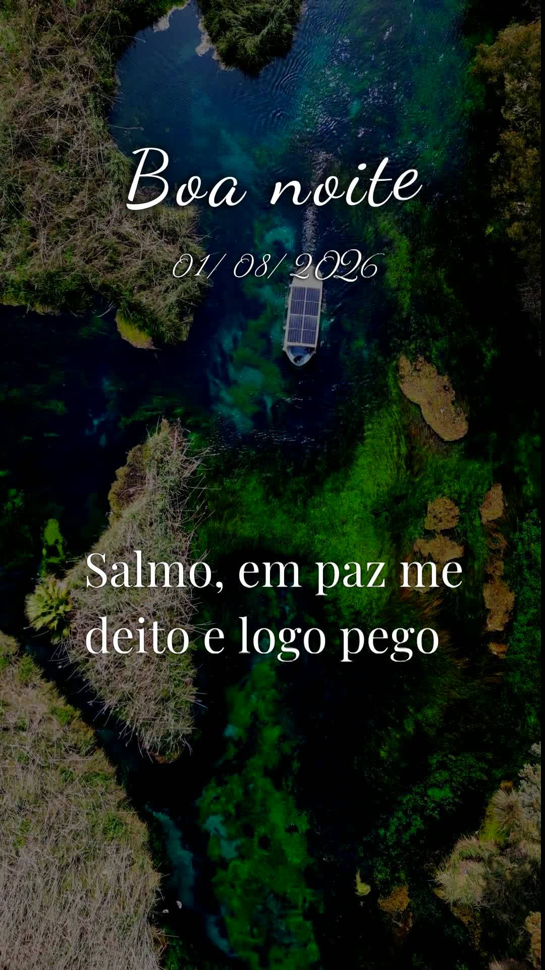 Boa noite. Neste primeiro sábado de agosto, primeiro dia de um novo mês, que Deus abençoe este momento de descanso, renovando suas forças e acalmando...