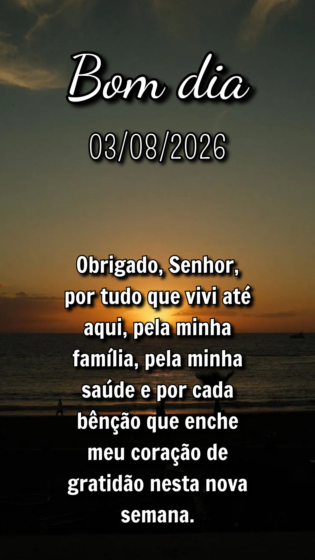 Obrigado, Senhor, por tudo que vivi até aqui, pela minha família, pela minha saúde e por cada bênção que enche meu coração de gratidão nesta nov...