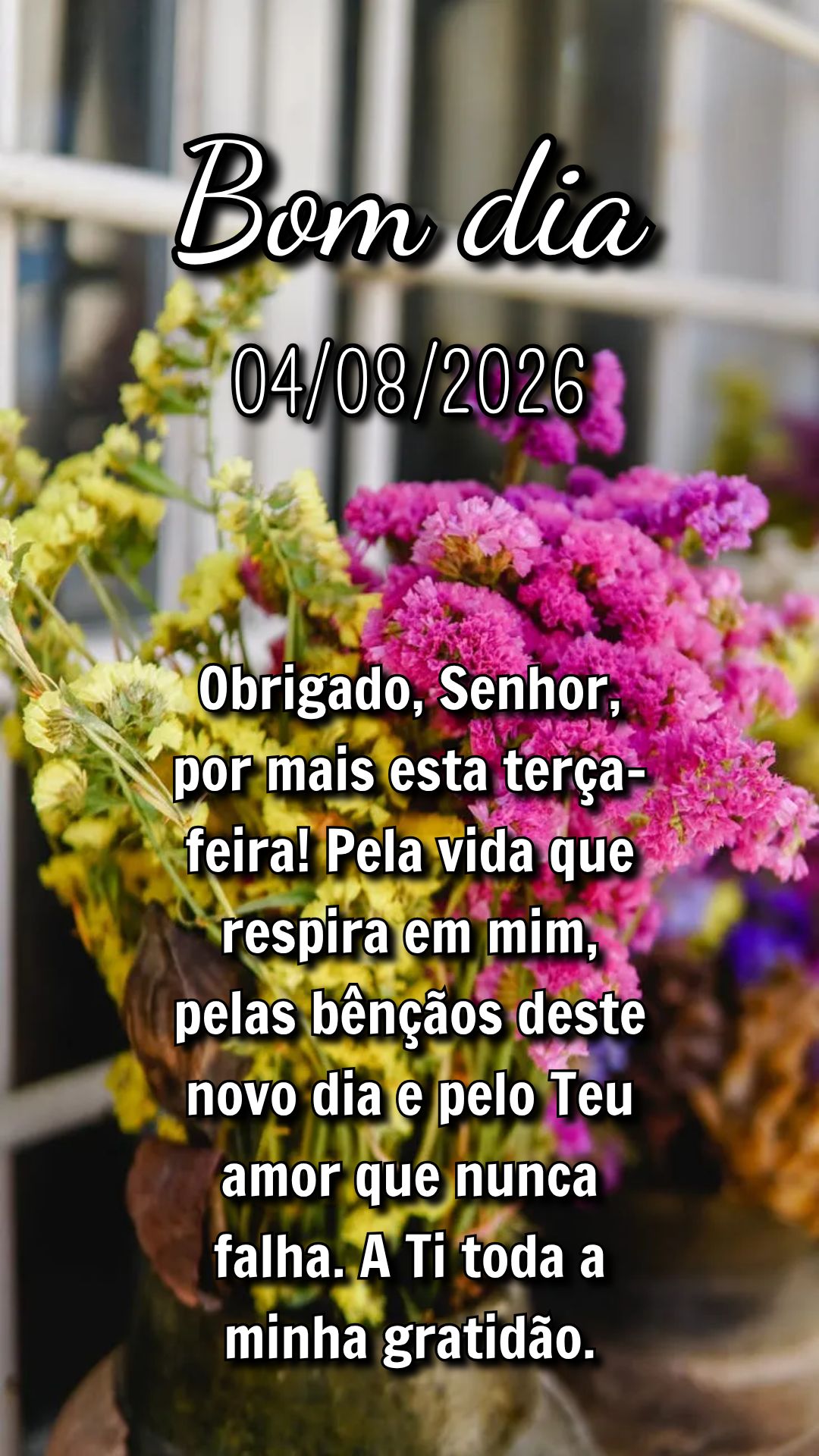 Obrigado, Senhor, por mais esta terça-feira! Pela vida que respira em mim, pelas bênçãos deste novo dia e pelo Teu amor que nunca falha. A Ti toda a ...