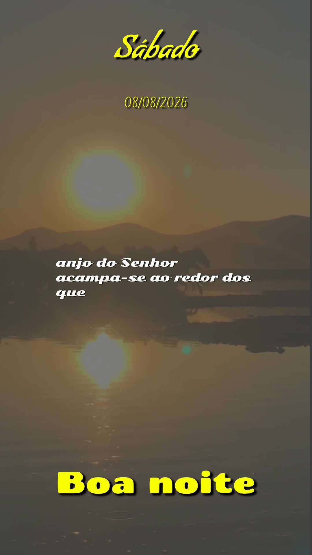 Boa noite. Neste sábado, oito de agosto, dia de descanso e renovação, eu oro por você onde quer que esteja agora. Que a bênção do Senhor te alcanc...