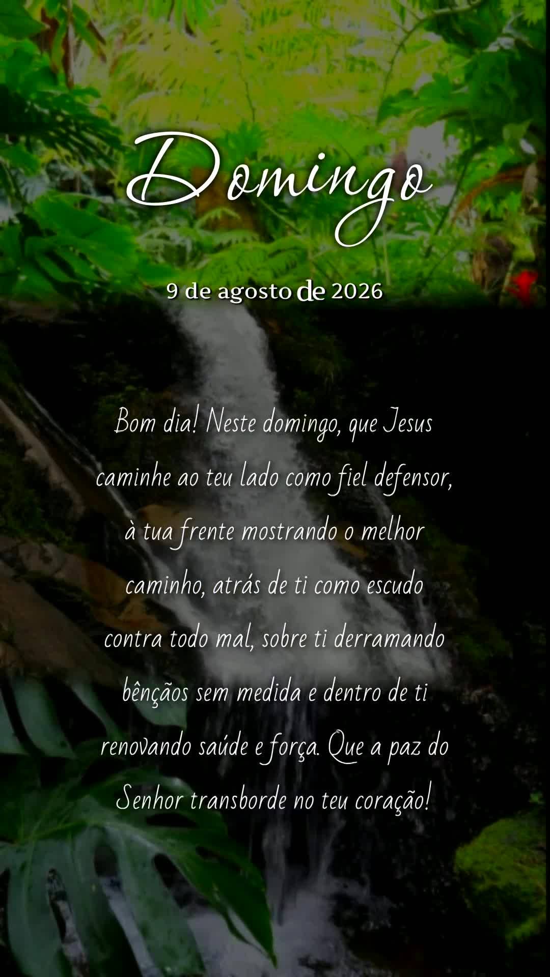Bom dia! Neste domingo, que Jesus caminhe ao teu lado como fiel defensor, à tua frente mostrando o melhor caminho, atrás de ti como escudo contra todo ...
