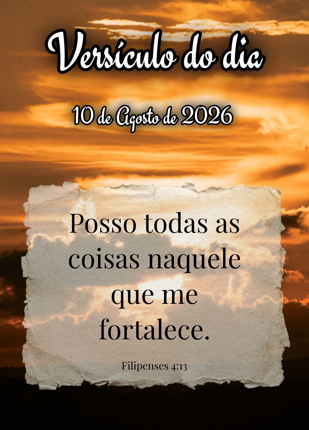 Posso todas as coisas naquele que me fortalece. Versículo do dia Filipenses 4:13