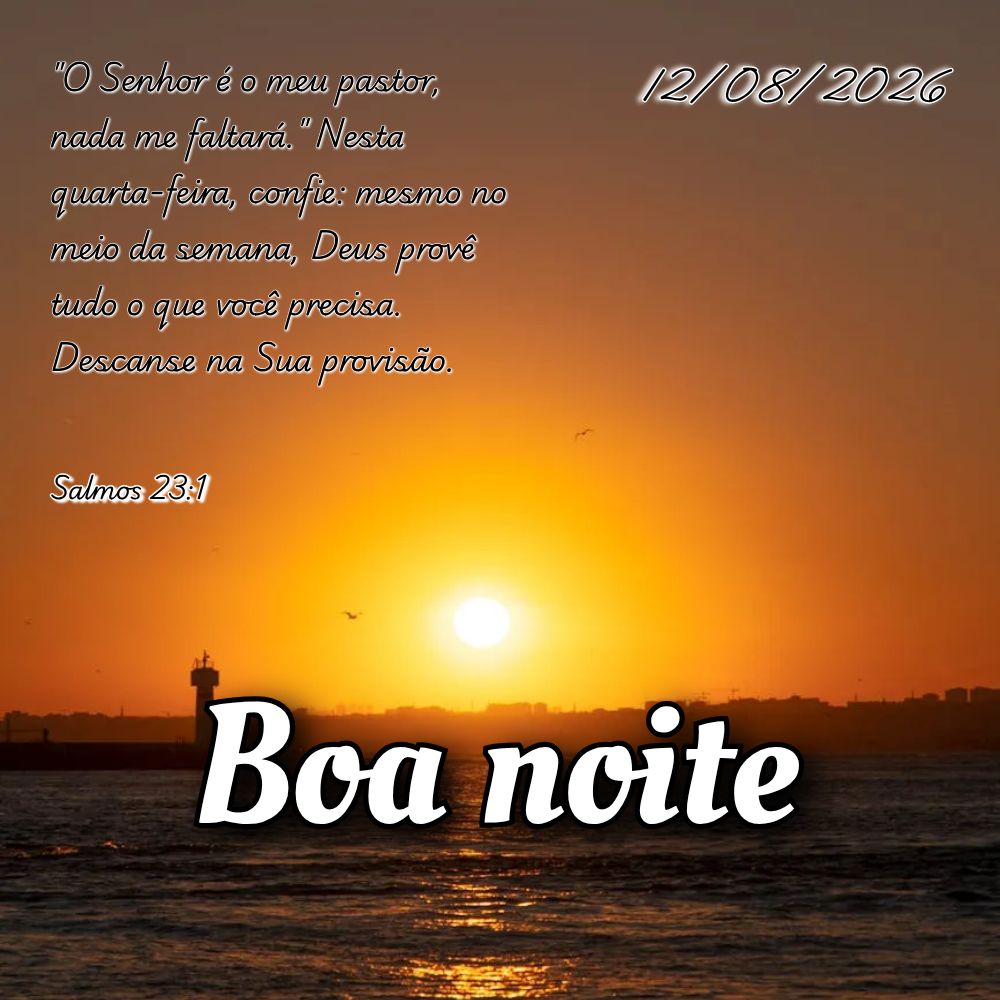 "O Senhor é o meu pastor, nada me faltará." Nesta quarta-feira, confie: mesmo no meio da semana, Deus provê tudo o que você precisa. Descanse na Sua ...