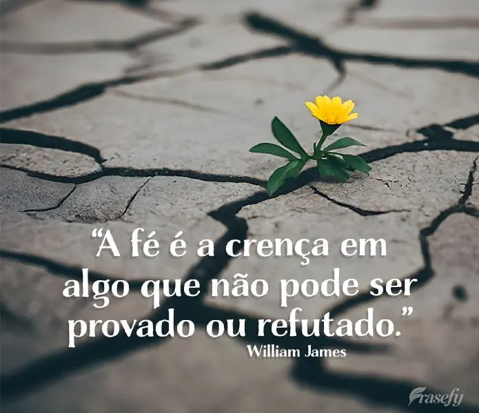"A fé é a crença em algo que não pode ser provado ou refutado." William James