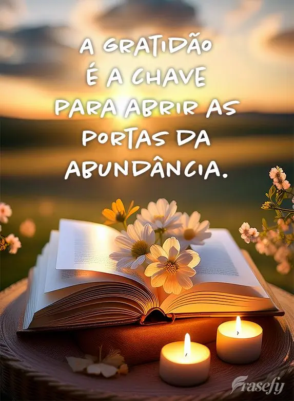 A gratidão é a chave para abrir as portas da abundância.