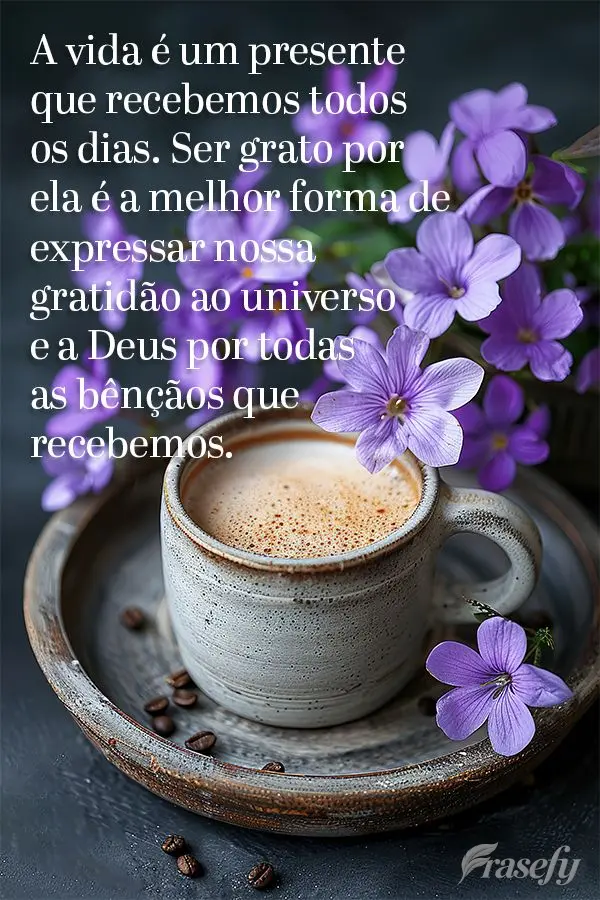 A vida é um presente que recebemos todos os dias. Ser grato por ela é a melhor forma de expressar nossa gratidão ao universo e a Deus por todas as bê...