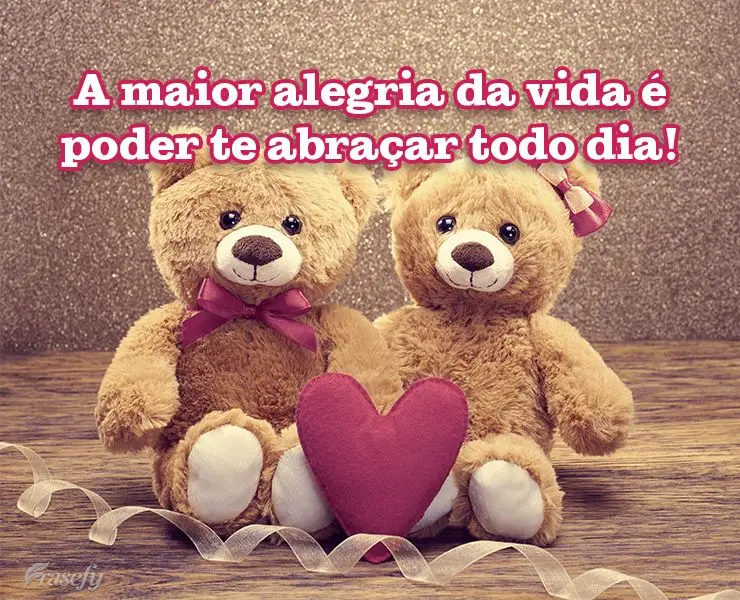 A maior alegria da vida é poder te abraçar todo dia!