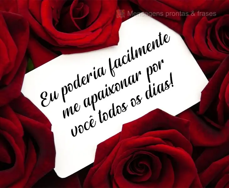 Eu poderia facilmente me apaixonar por você todos os dias!
