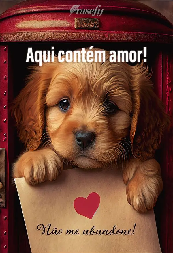 Aqui contém amor! Não me abandone!