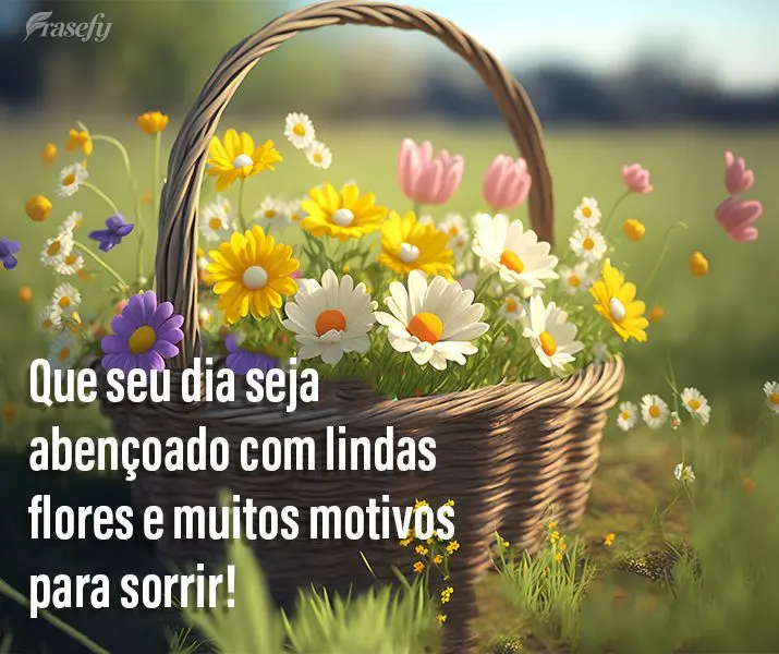 Que seu dia seja abençoado com lindas flores e muitos motivos para sorrir!