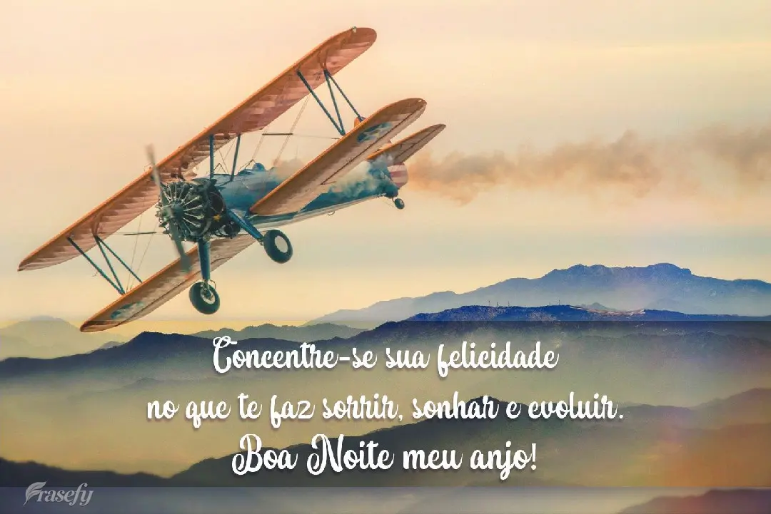 Concentre sua felicidade no que te  faz sorrir, sonhar e evoluir. Boa Noite meu anjo!