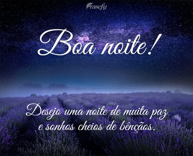 Desejo uma noite de muita paz e sonhos cheios de bênçãos. Boa noite!