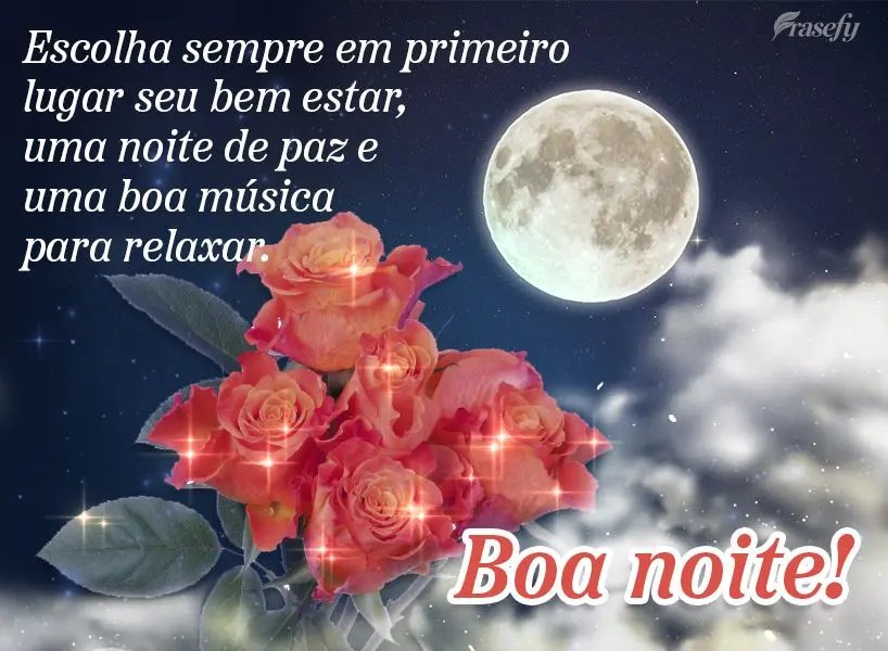 Escolha sempre em primeiro lugar seu bem estar, uma noite de paz e uma boa música para relaxar. Boa noite!