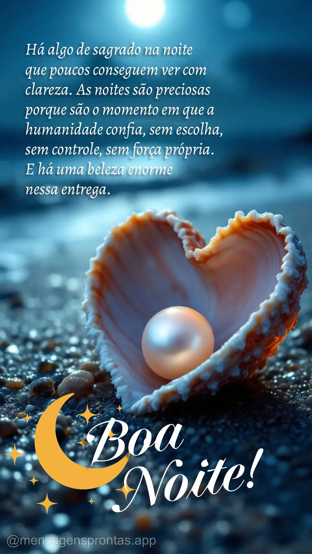 Há algo de sagrado na noite que poucos conseguem ver com clareza. As noites são preciosas porque são o momento em que a humanidade confia, sem escolha...