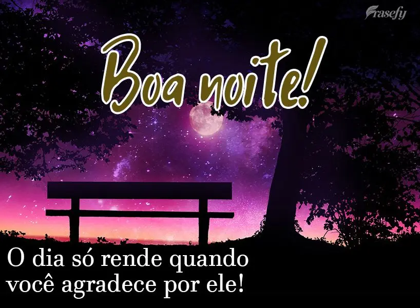 O dia só rende quando você agradece por ele! Boa noite! 