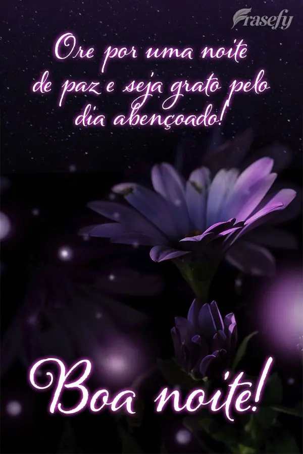 Ore por uma noite de paz e seja grato pelo dia abençoado! Boa noite!