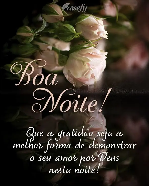 Que a gratidão seja a melhor forma de demonstrar o seu amor por Deus nesta noite! Boa noite! 