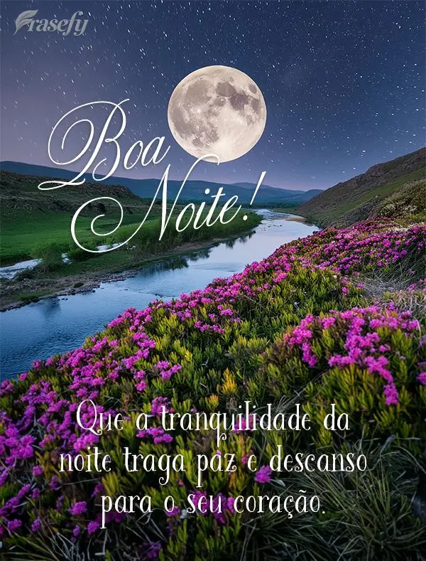 Que a tranquilidade da noite traga paz e descanso para o seu coração. Boa noite!