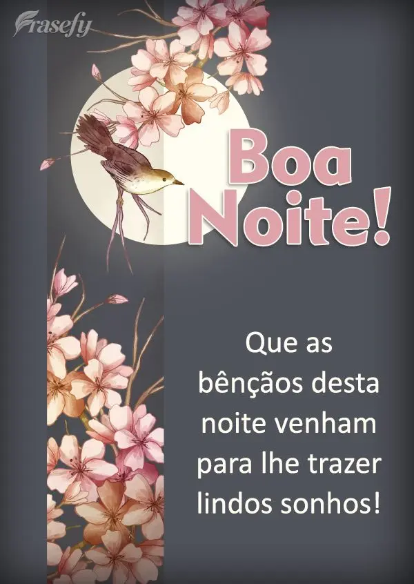 Que as bênçãos desta noite venham para lhe trazer lindos sonhos! Boa noite! 