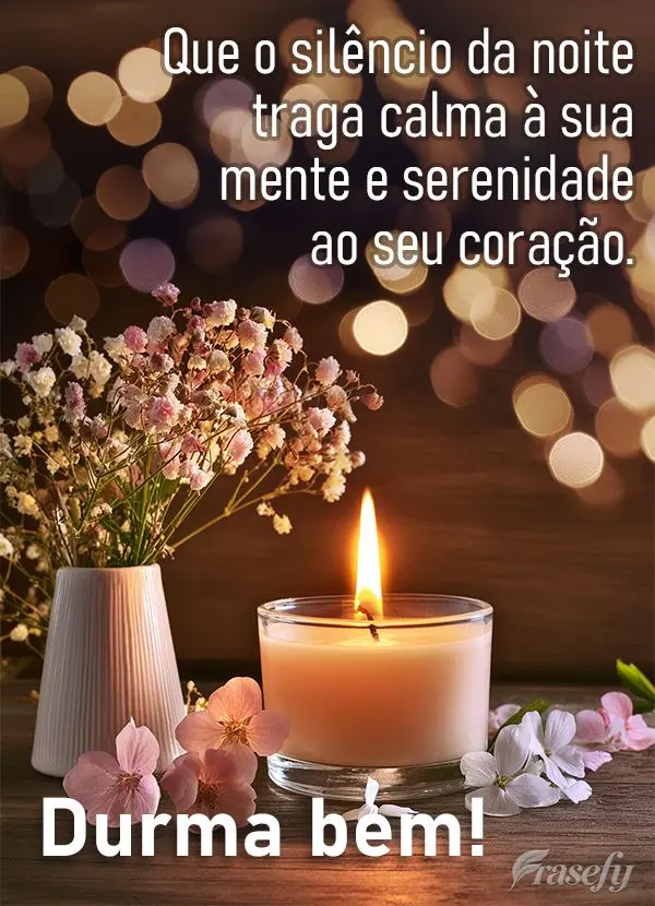 Que o silêncio da noite traga calma à sua mente e serenidade ao seu coração. Durma bem!
