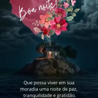 Que possa viver em sua moradia uma noite de paz, tranquilidade e gratidão. Que suas preces sejam atendidas e seus sonhos abençoados! Boa noite!