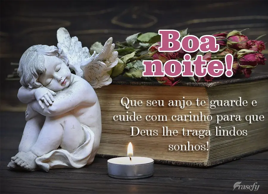 Que seu anjo te guarde e cuide com carinho para que Deus lhe traga lindos sonhos! Boa noite!