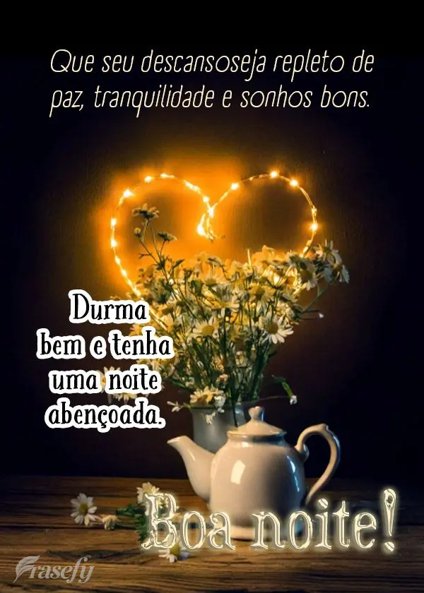 Que seu descanso seja repleto de paz, tranquilidade e sonhos bons. Durma bem e tenha uma noite abençoada. Boa noite!