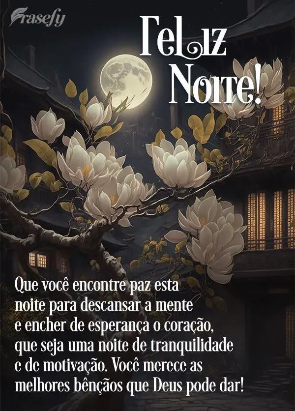 Que você encontre paz esta noite para descansar a mente e encher de esperança o coração, que seja uma noite de tranquilidade e de motivação. Você ...