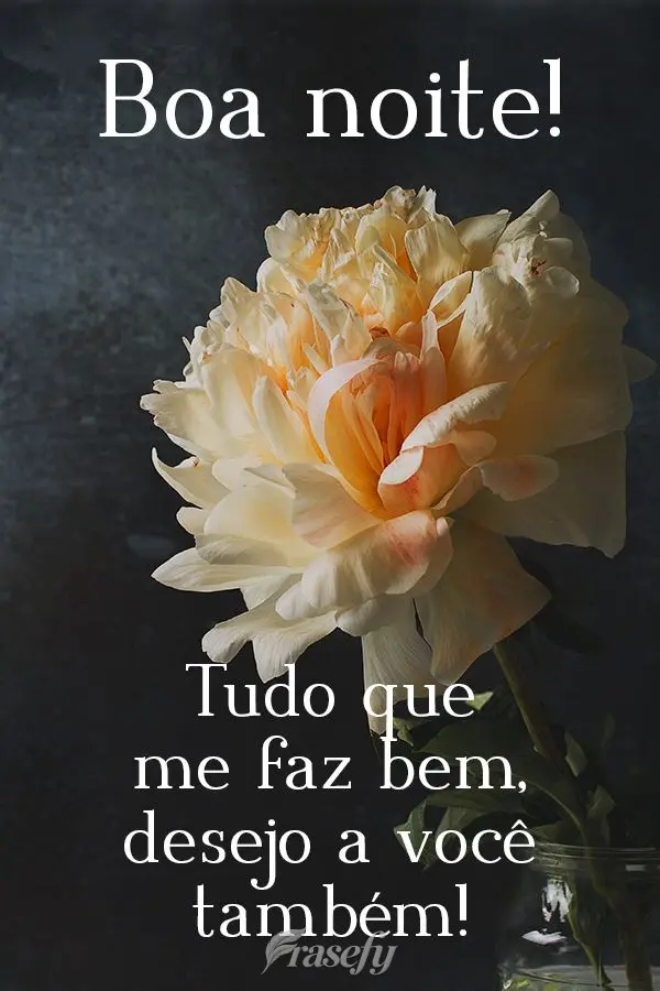 Tudo que me faz bem, desejo a você também!  Boa noite!