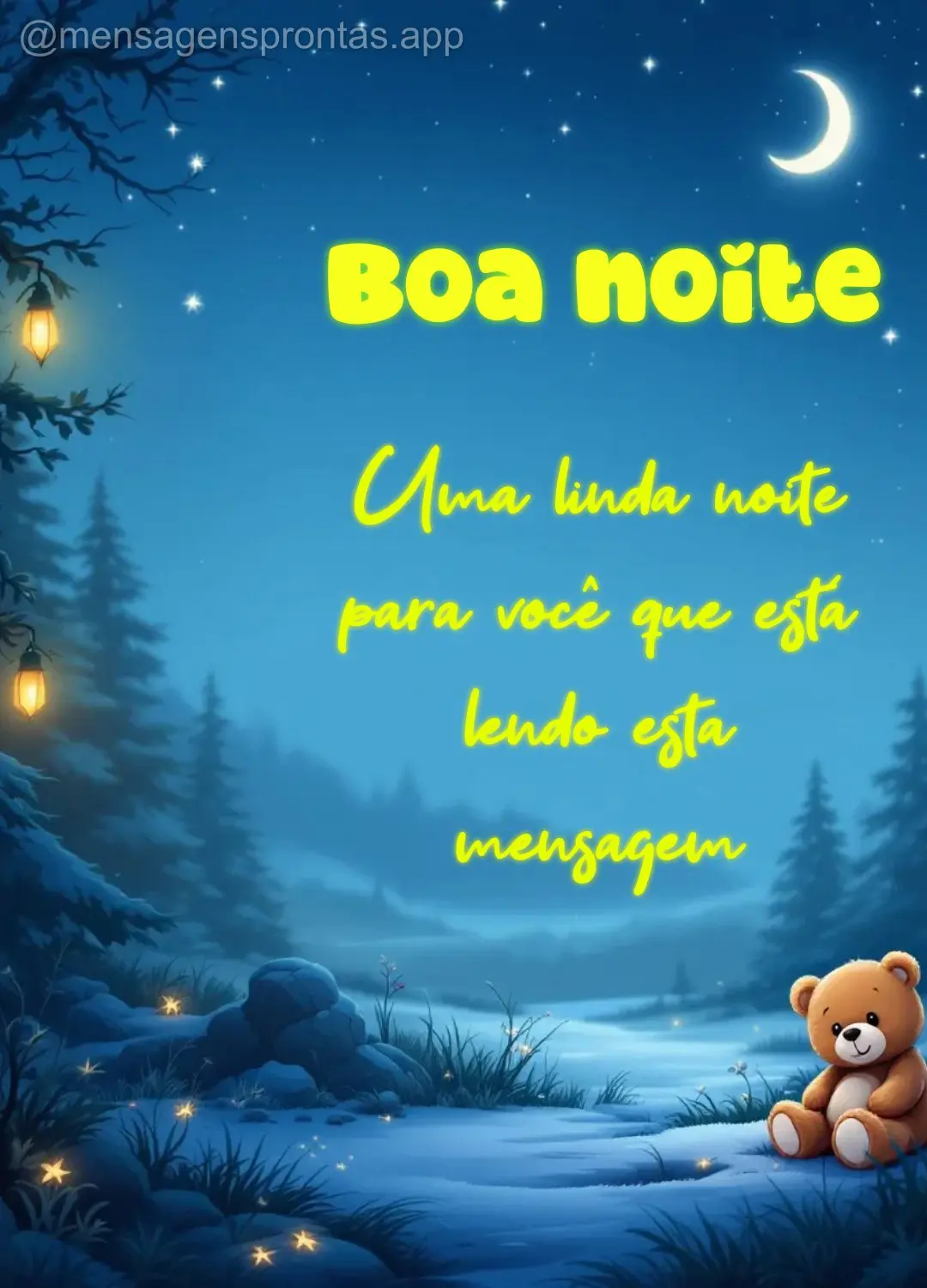 Uma linda noite para você que está lendo esta mensagem Boa noite
