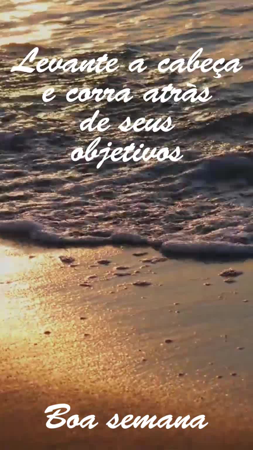 Levante a cabeça e corra atrás de seus objetivos Boa semana
