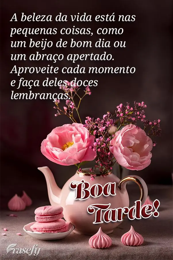 A beleza da vida está nas pequenas coisas, como um beijo de bom dia ou um abraço apertado. Aproveite cada momento e faça deles doces lembranças. Boa ...