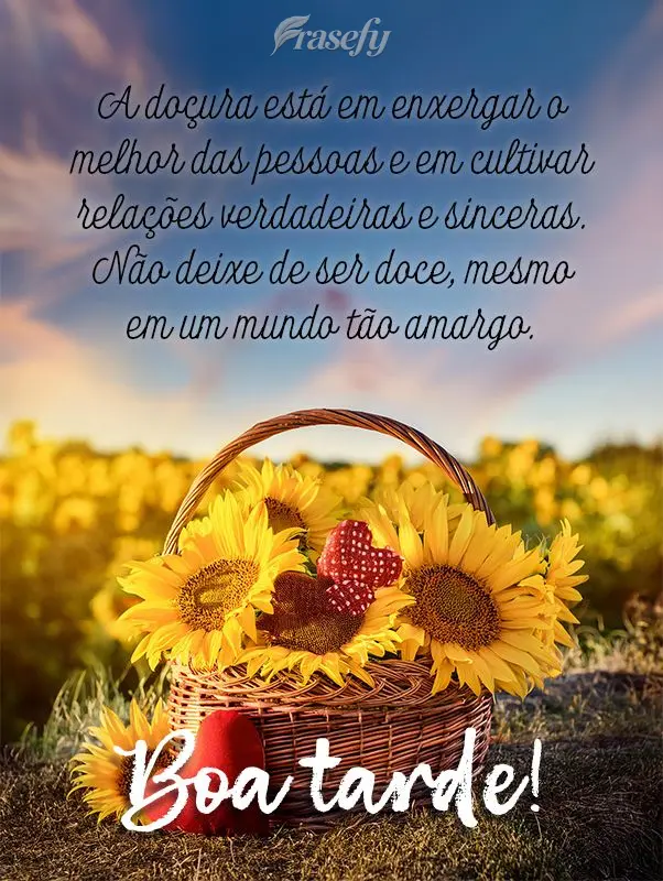 A doçura está em enxergar o melhor das pessoas e em cultivar relações verdadeiras e sinceras. Não deixe de ser doce, mesmo em um mundo tão amargo. ...