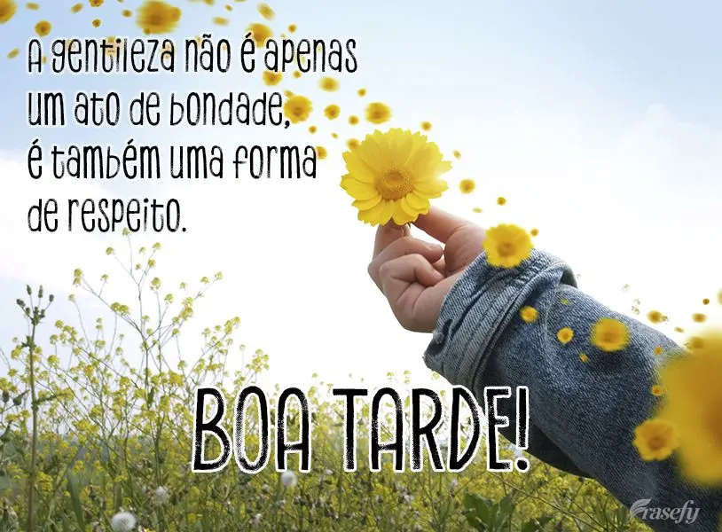 A gentileza não é apenas um ato de bondade, é também uma forma de respeito. Boa tarde!