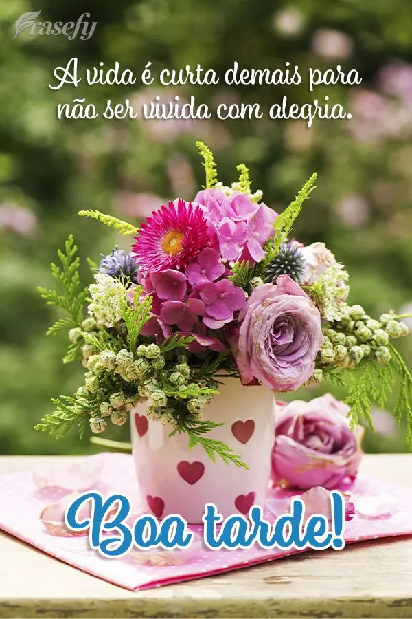 A vida é curta demais para não ser vivida com alegria. Boa tarde!