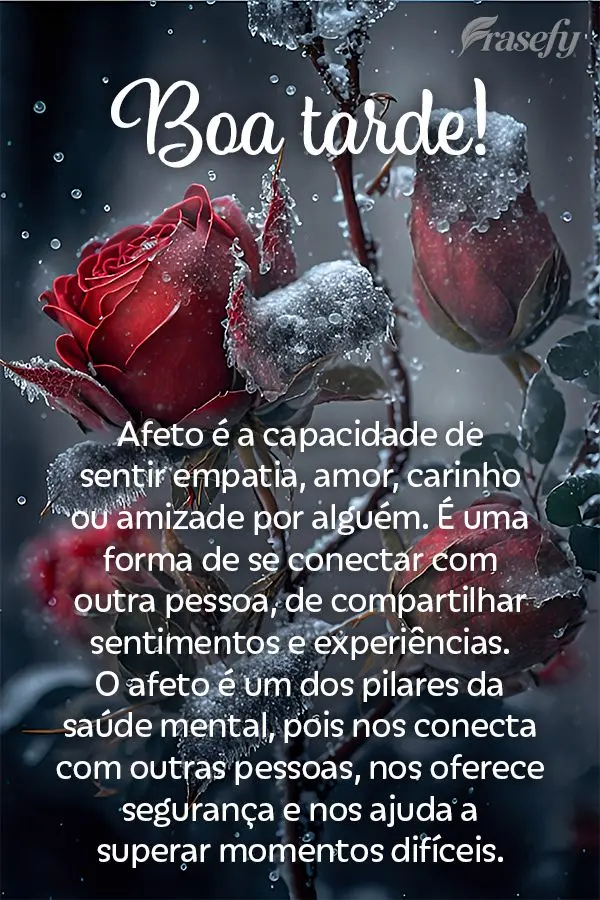 Afeto é a capacidade de sentir empatia, amor, carinho ou amizade por alguém. É uma forma de se conectar com outra pessoa, de compartilhar sentimentos ...