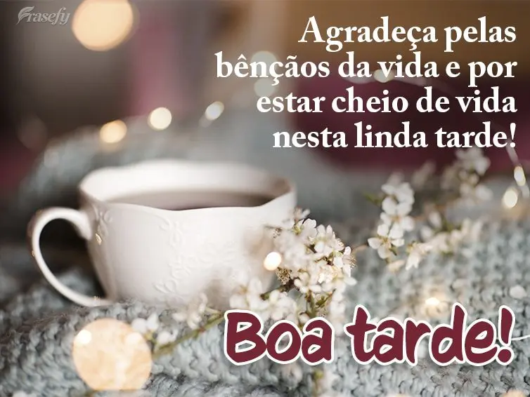 Agradeça pelas bênçãos da vida e por estar cheio de vida nesta linda tarde! Boa tarde! 