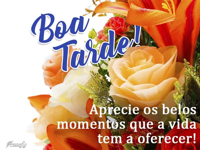 Aprecie os belos momentos que a vida tem a oferecer!  Boa tarde!