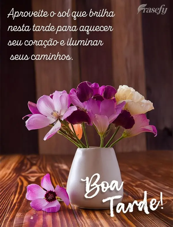 Aproveite o sol que brilha nesta tarde para aquecer seu coração e iluminar seus caminhos. Boa tarde!