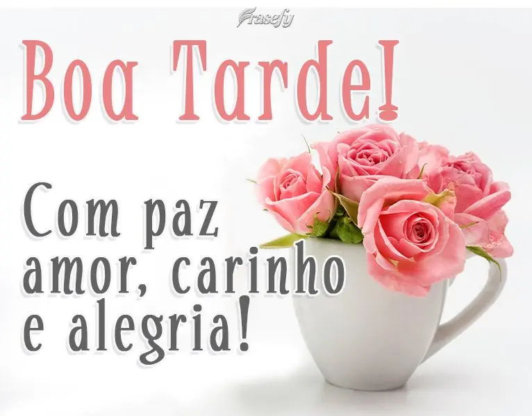 Boa Tarde! Com paz, amor , carinho e alegria!
