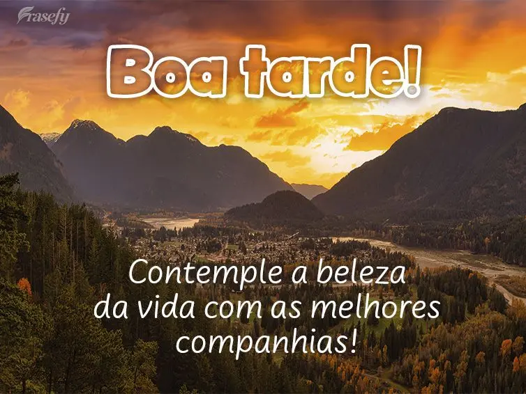 Contemple a beleza da vida com as melhores companhias! Boa tarde!