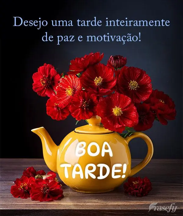 Desejo uma tarde inteiramente de paz e motivação! Boa tarde! 
