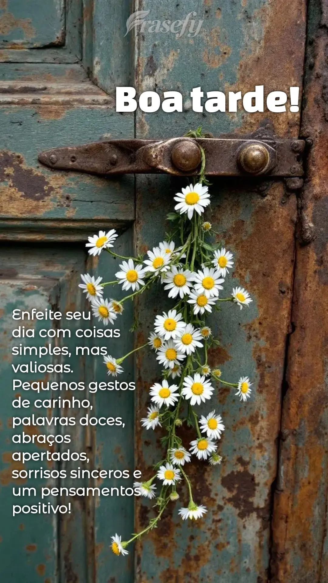 Enfeite seu 
dia com coisas simples, mas valiosas. Pequenos gestos de carinho, palavras doces, abraços apertados, sorrisos sinceros e um pensamentos po...