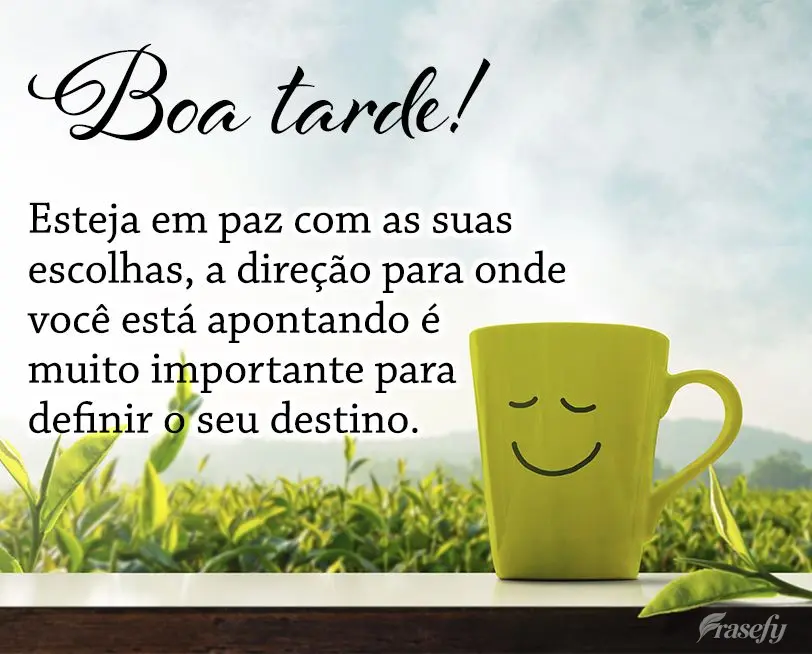 Esteja em paz com as suas escolhas. A direção para onde você está apontando é muito importante para definir o seu destino. Boa tarde!