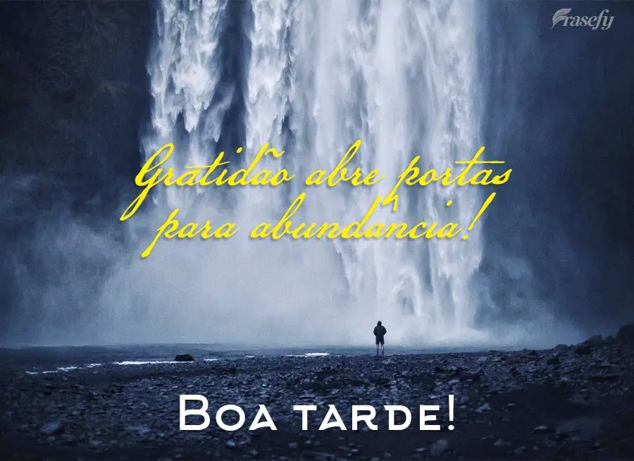Gratidão abre portas para abundância! Boa tarde!