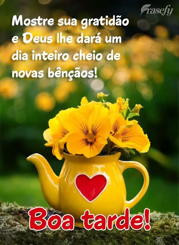 Mostre sua gratidão e Deus lhe dará um dia inteiro cheio de novas bênçãos! Boa tarde!