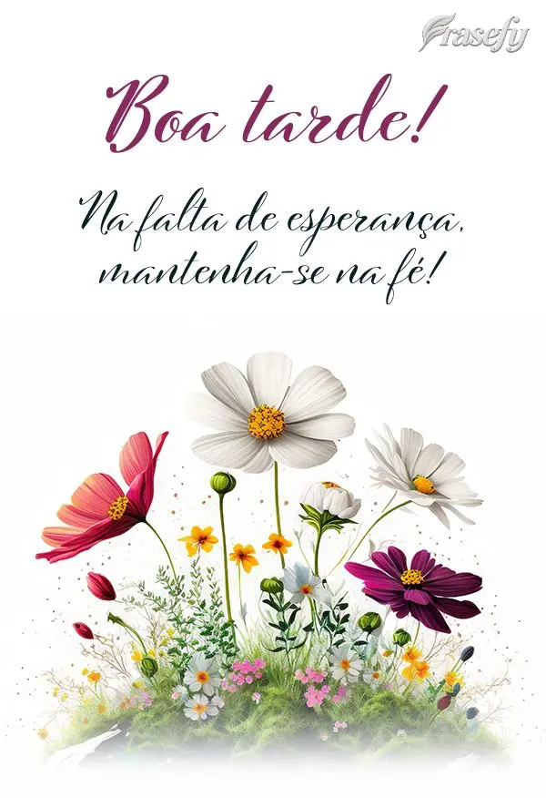 Na falta de esperança, mantenha-se na fé! Boa tarde!