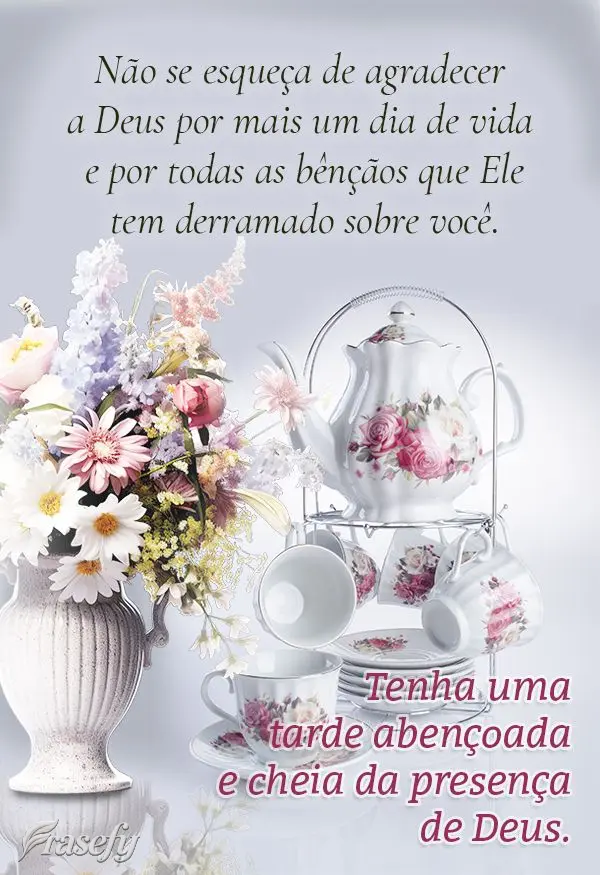 Não se esqueça de agradecer a Deus por mais um dia de vida e por todas as bênçãos que Ele tem derramado sobre você. Tenha uma tarde abençoada e ch...