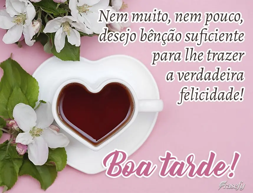 Nem muito, nem pouco, desejo bênção suficiente para lhe trazer a verdadeira felicidade! Boa tarde! 